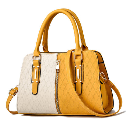 Fashion Color Matching Ladies Handbags European and American Atmosphere Large Capacity