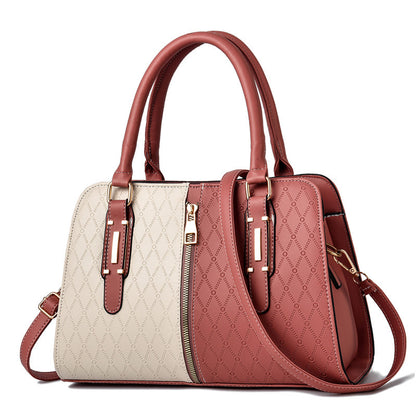 Fashion Color Matching Ladies Handbags European and American Atmosphere Large Capacity