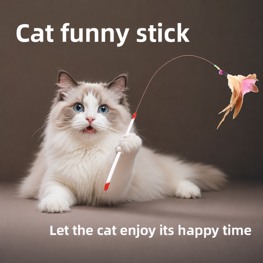 Canne à Plumes pour Chat avec Clochette - Anti-morsure