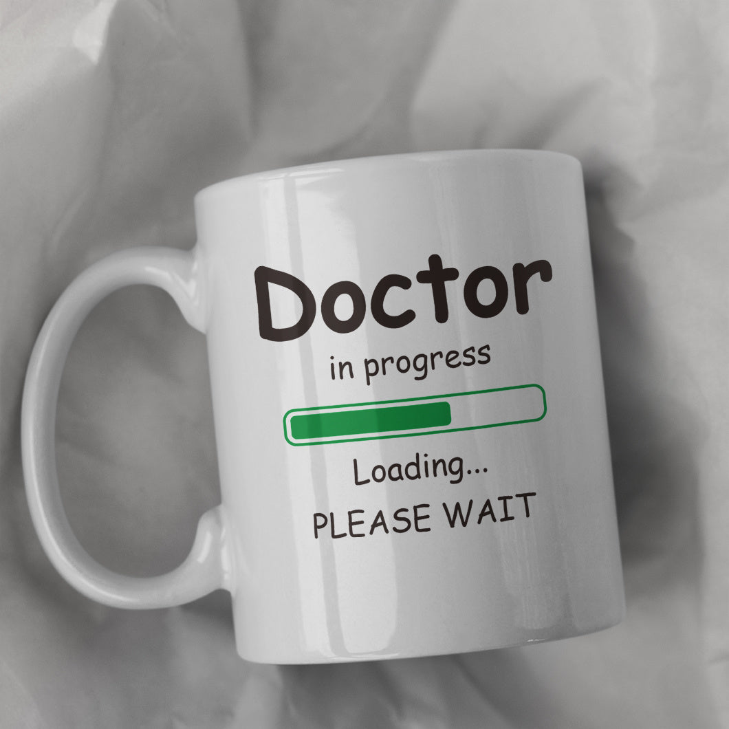Doctor In Progress" 11oz Ceramic Mug - Humorous Graduation Gift for Medical Students, PhDs & Office Use with Unique Loading Design
