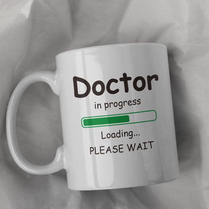 Doctor In Progress" 11oz Ceramic Mug - Humorous Graduation Gift for Medical Students, PhDs & Office Use with Unique Loading Design