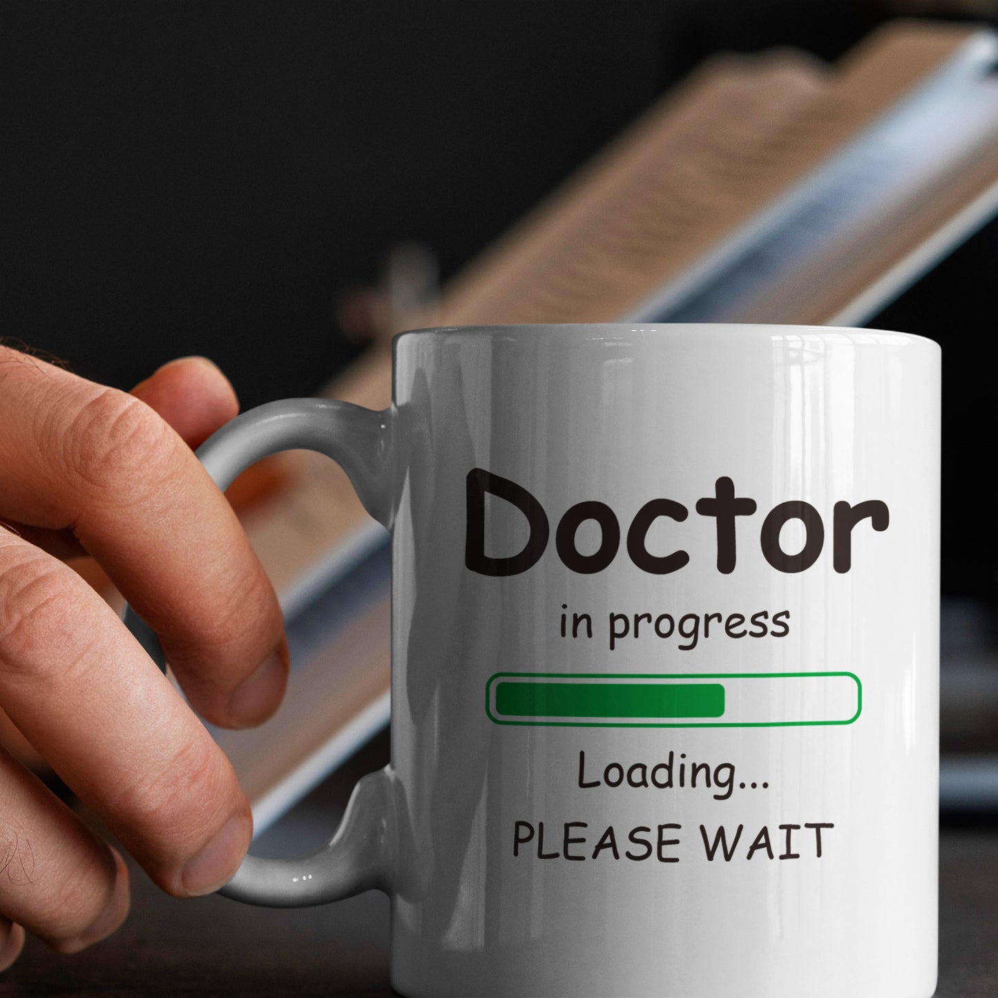 Doctor In Progress" 11oz Ceramic Mug - Humorous Graduation Gift for Medical Students, PhDs & Office Use with Unique Loading Design