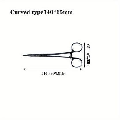 1pc Stainless Steel Hemostatic Forceps - Medical Tweezers for Laboratory, Veterinary & Fishing Use - Metal Curved/Straight Tip Clamp - For Professionals & Enthusiasts - Ideal for Pet Care, Precision Tasks & Medical Procedures