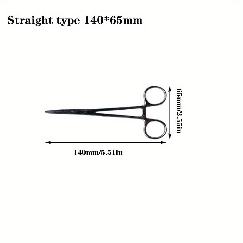 1pc Stainless Steel Hemostatic Forceps - Medical Tweezers for Laboratory, Veterinary & Fishing Use - Metal Curved/Straight Tip Clamp - For Professionals & Enthusiasts - Ideal for Pet Care, Precision Tasks & Medical Procedures