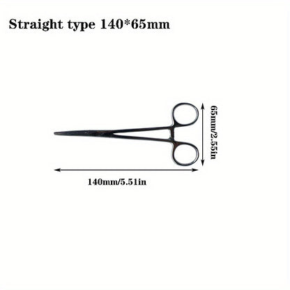 1pc Stainless Steel Hemostatic Forceps - Medical Tweezers for Laboratory, Veterinary & Fishing Use - Metal Curved/Straight Tip Clamp - For Professionals & Enthusiasts - Ideal for Pet Care, Precision Tasks & Medical Procedures