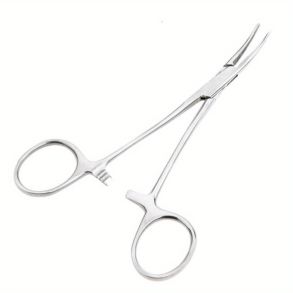 1pc Stainless Steel Hemostatic Forceps - Medical Tweezers for Laboratory, Veterinary & Fishing Use - Metal Curved/Straight Tip Clamp - For Professionals & Enthusiasts - Ideal for Pet Care, Precision Tasks & Medical Procedures
