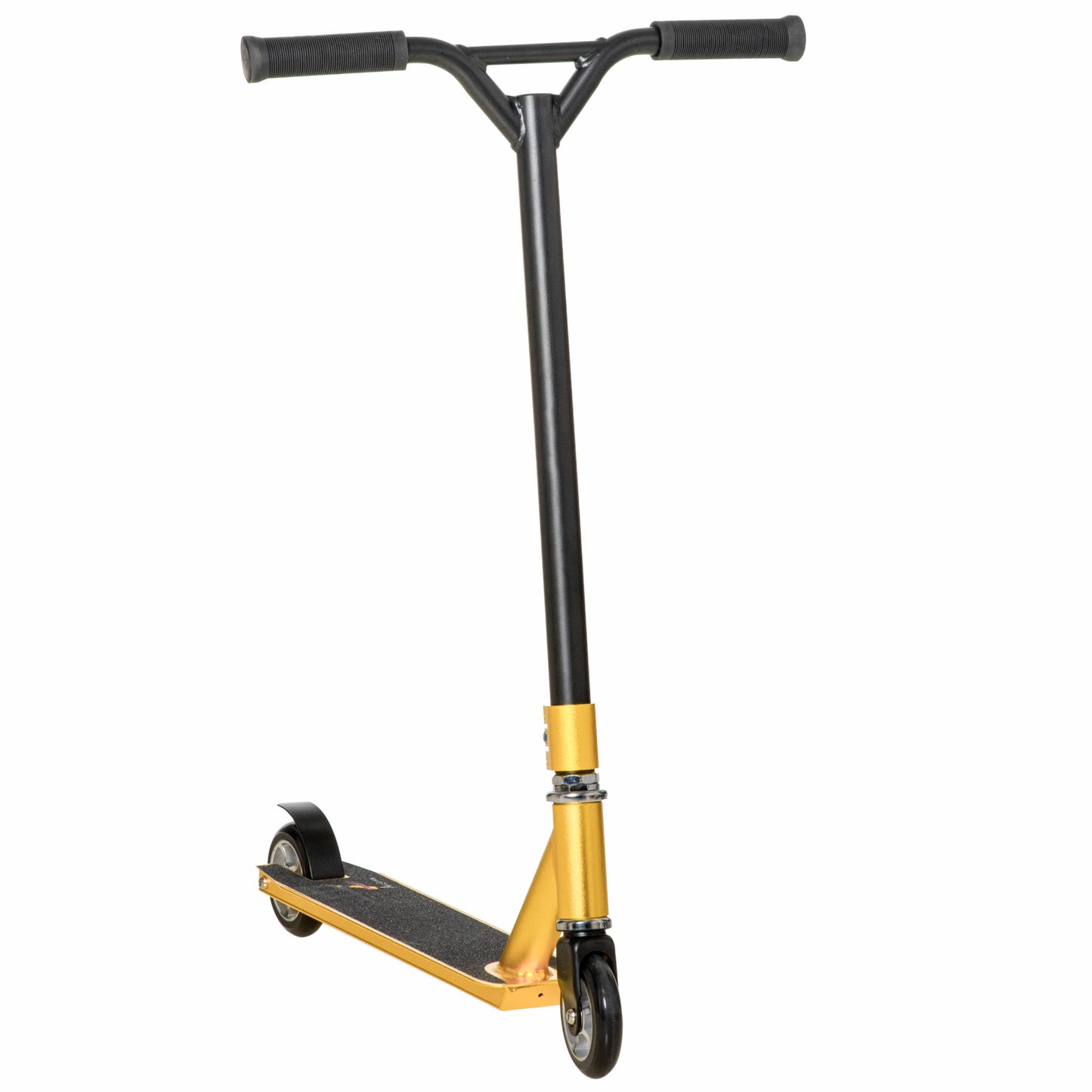 Stunt Scooter, 360 Entry Level Tricks Scooter W/ Lightweight Aluminium Deck And ABEC 7 Bearing, For Age 14+ Beginners, Gold Tone