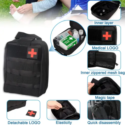 Universal Tactical Vehicle Back Seat Organizer With 3 Detachable Pouches - 2 Set