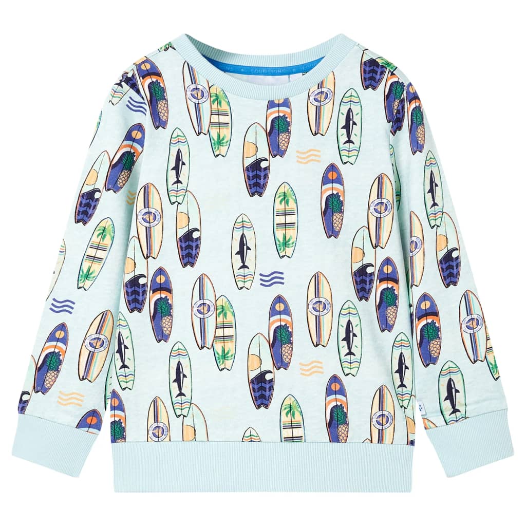 Children's sweatshirt light blue melange size 104 Children's sweatshirt light blue melange size 116