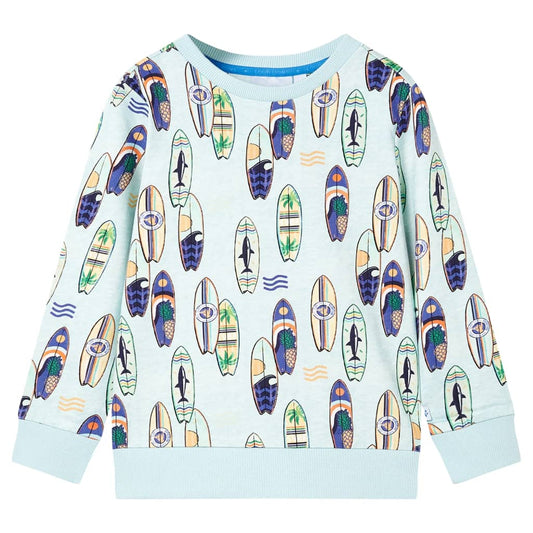 Children's sweatshirt light blue melange size 104 Children's sweatshirt light blue melange size 116