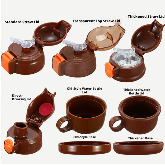 Plastic cup lid-coffee color thick anti-drop straw lid-1 pack