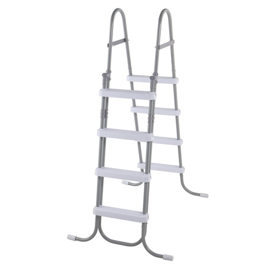 4 Steps 52in Pool Ladder Iron Grey Frame White Steps Safety Ladder