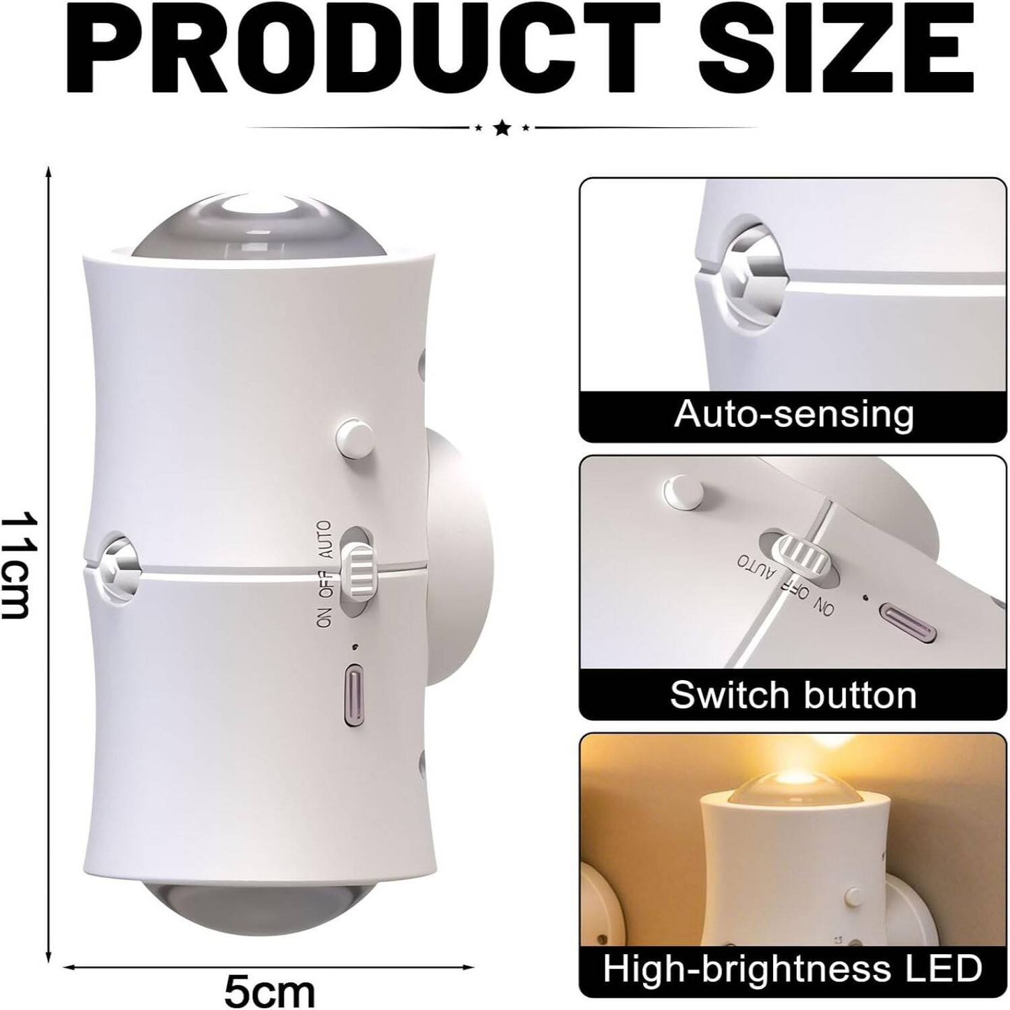 4pcs Motion Sensor Night Light Rechargeable