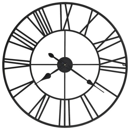 Vintage Wall Clock with Quartz Movement, Metal, 80 cm XXL