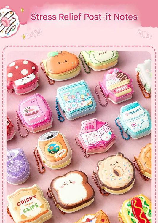 Stress-Relief Mini Sticky Notes Adorable Mini Bean-Shaped Notebook Cute And Super Cute Pocket Memo Pad