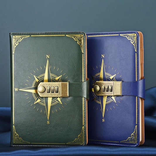 Retro Cipher Book Password Lock Notebook A5