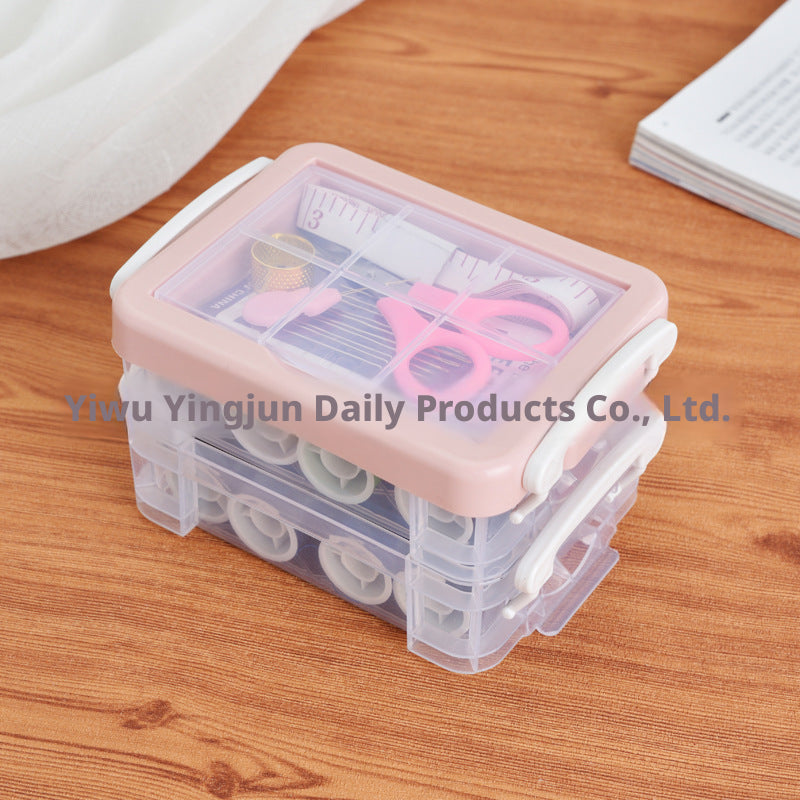 Multi-layer classified sewing box-red-pp-21-piece set-1 set