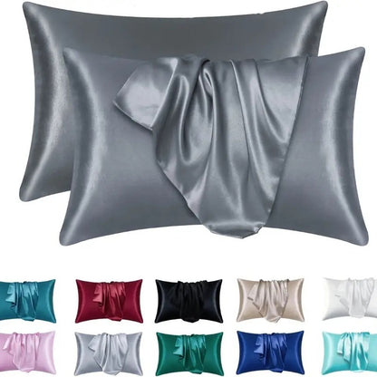 Silk - like Solid Color Double - sided Satin Pillowcase