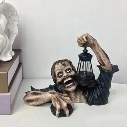 Halloween Zombie Crawl Horror Decor: Scary LED Lights, Zombie Clip Lantern, Outdoor Statue Light (1 Pc)