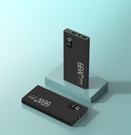 PD66W Fast Charge 30000mAh Power Bank LED Display Outdoor Charger Black