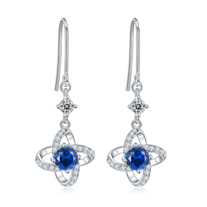 Boucles d'Oreilles Trèfle Argent S925 Moissanite 0.5ct