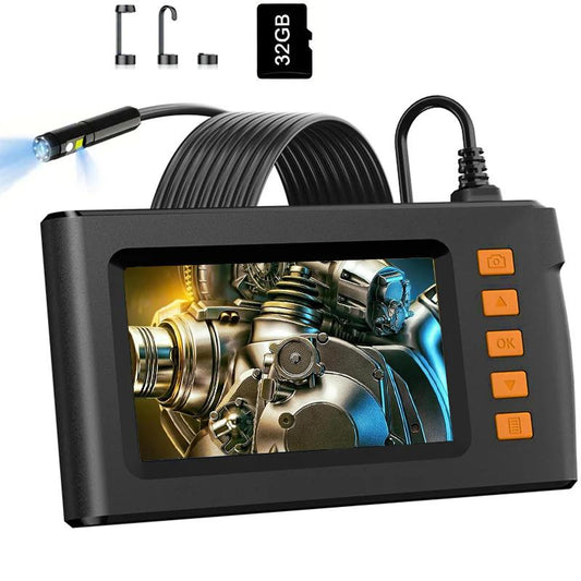 Endoscope à double objectif avec lumière, écran 4,3 pouces, 32 Go, 5 m