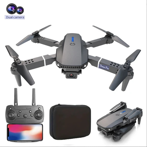 Drone Pro Foldable Dual-Camera Drone With Remote Controller & Carrying Case | HD FPV Quadcopter For Adults & Teens
