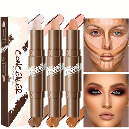 3PCS Dual - Ended Contour Stick, 2 - in - 1 Highlighter & Bronzer Stick, Waterpr