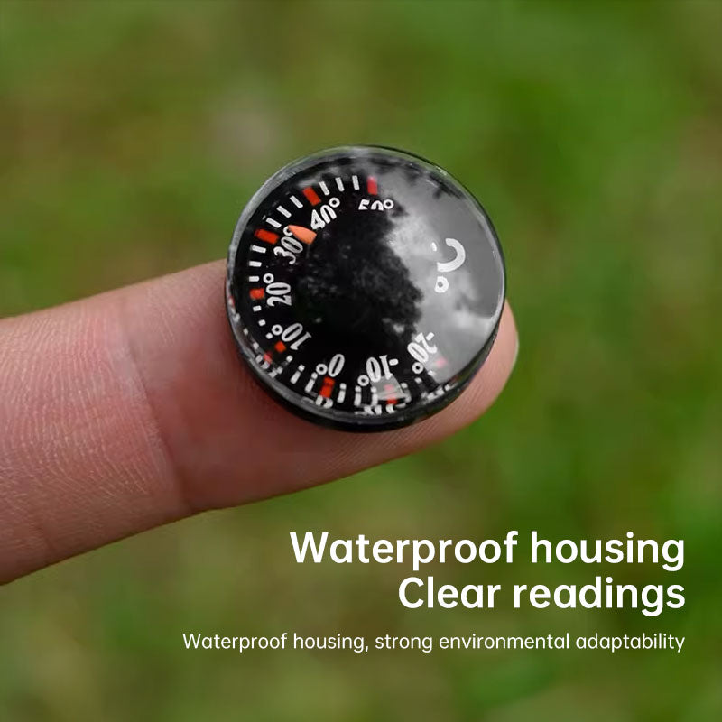 Practical mini round thermometer, plastic waterproof dial, 20mm scale, high-precision, for office.