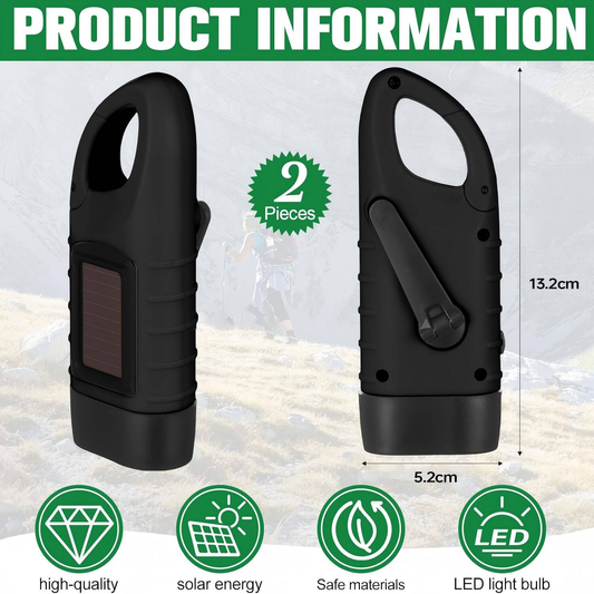 2-Pack Solar & Hand Crank Torch Set