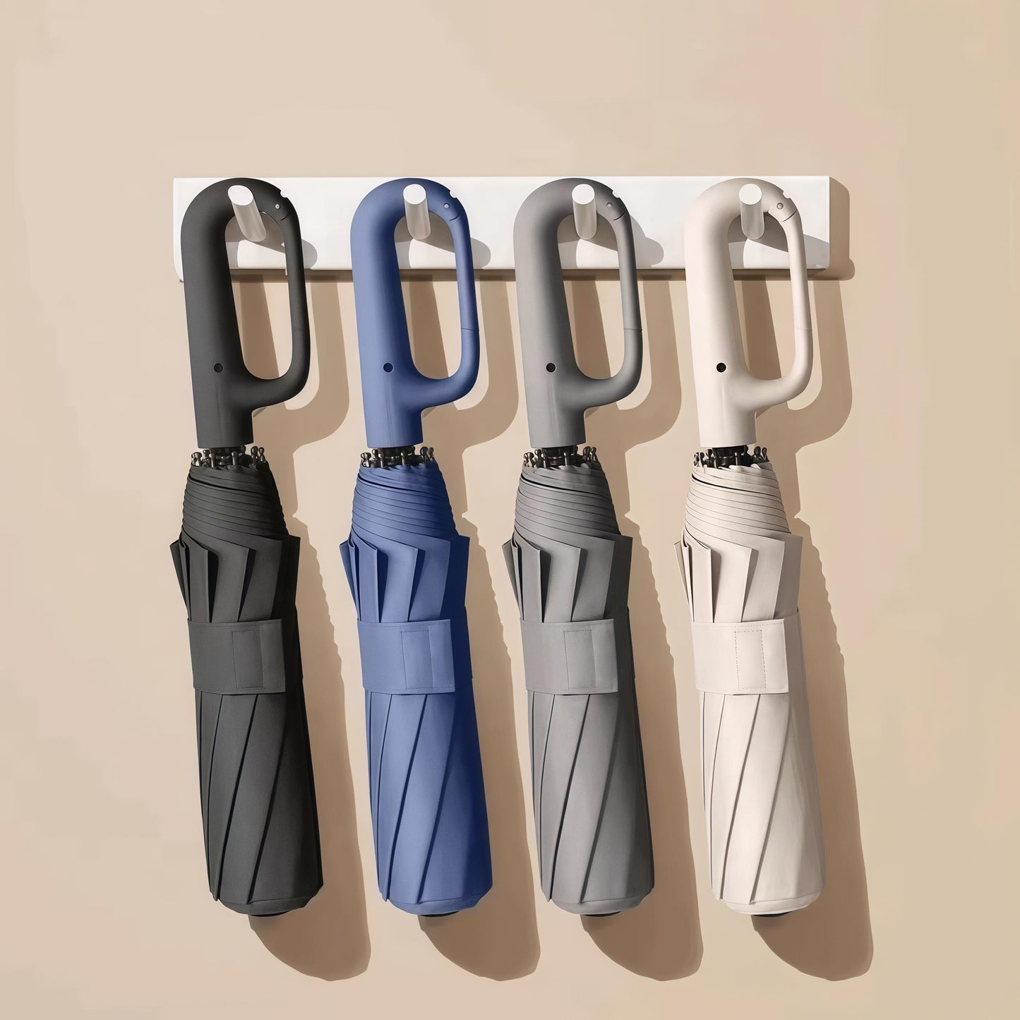 Fully Automatic Foldable Travel Umbrella  Lightweight, Windproof, Portable, Black Sun Rain Use, Auto Open Close