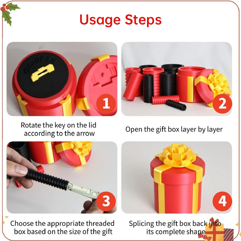 Annoying Nested Puzzle Gift Box - Creative Money Card Holder Container for Christmas & Birthday Gifts