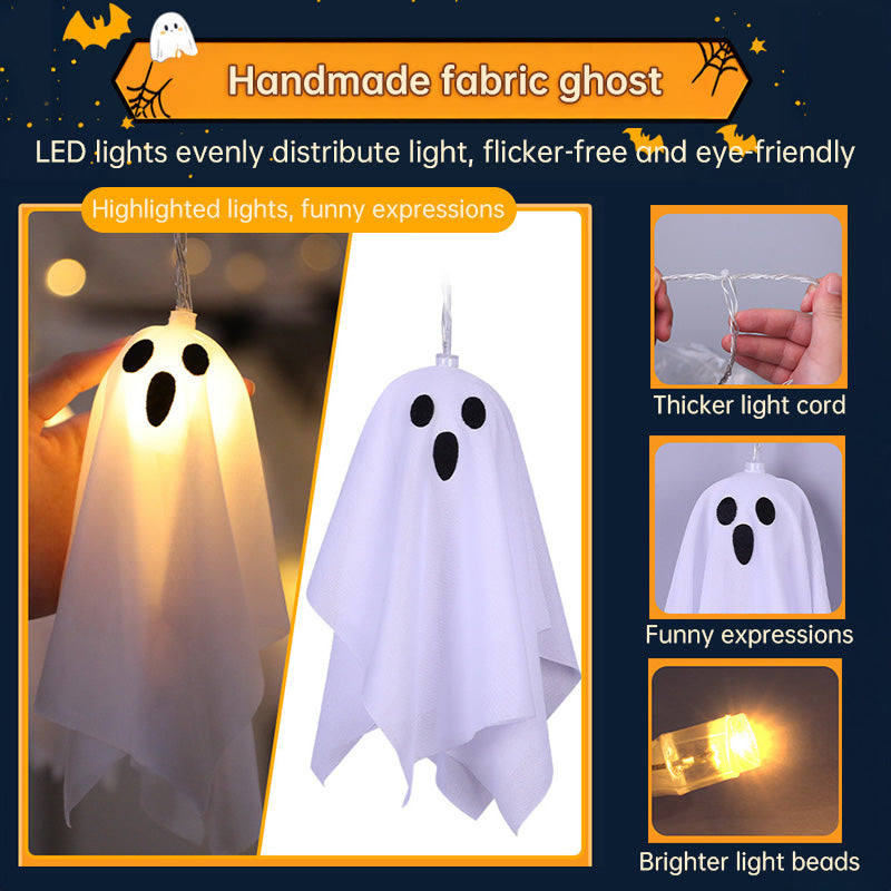 Halloween Ghost Lights – 8-Mode Waterproof String Lights for Indoor/Outdoor Party, Haunted House, Fireplace, Porch