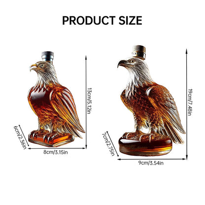 Small Eagle - shaped Whiskey Decanter. Ideal for Dad or Husband. Exquisite Glass Bottle, Perfect for Holiday Home Decor
