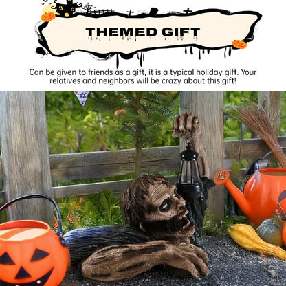 Halloween Zombie Crawl Horror Decor: Scary LED Lights, Zombie Clip Lantern, Outdoor Statue Light (1 Pc)