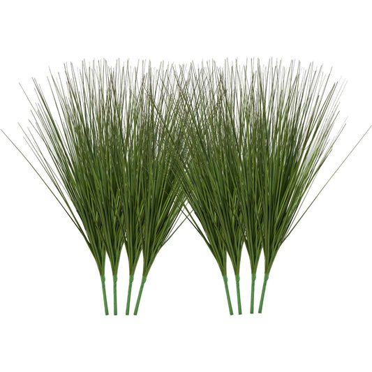 Artificial Grass Plant, 686mm Faux Onion Grass Fake Greenery Shrubs Plant, Premium PVC For Indoor Outdoor House Home Garden Office Room Décor, Housewarming, 8 Pack Green