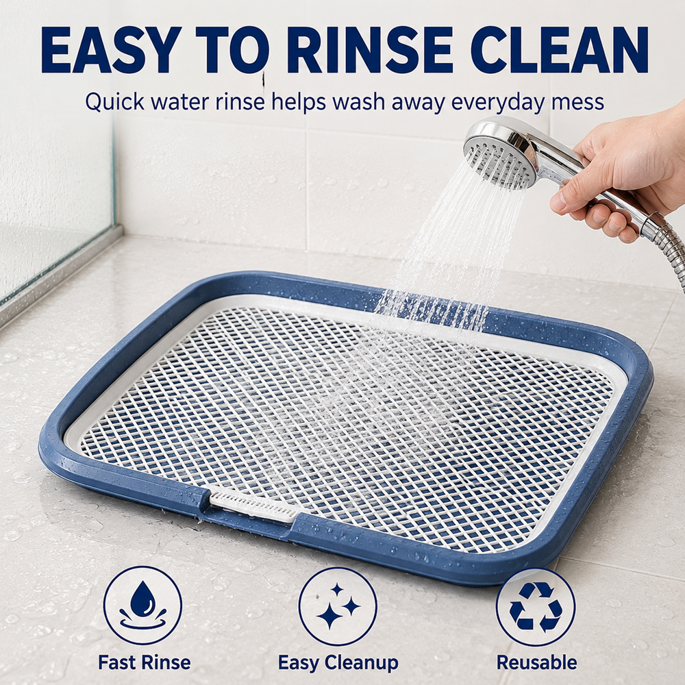 Bac à Toilette pour Chien avec Grille Amovible - Anti-fuite