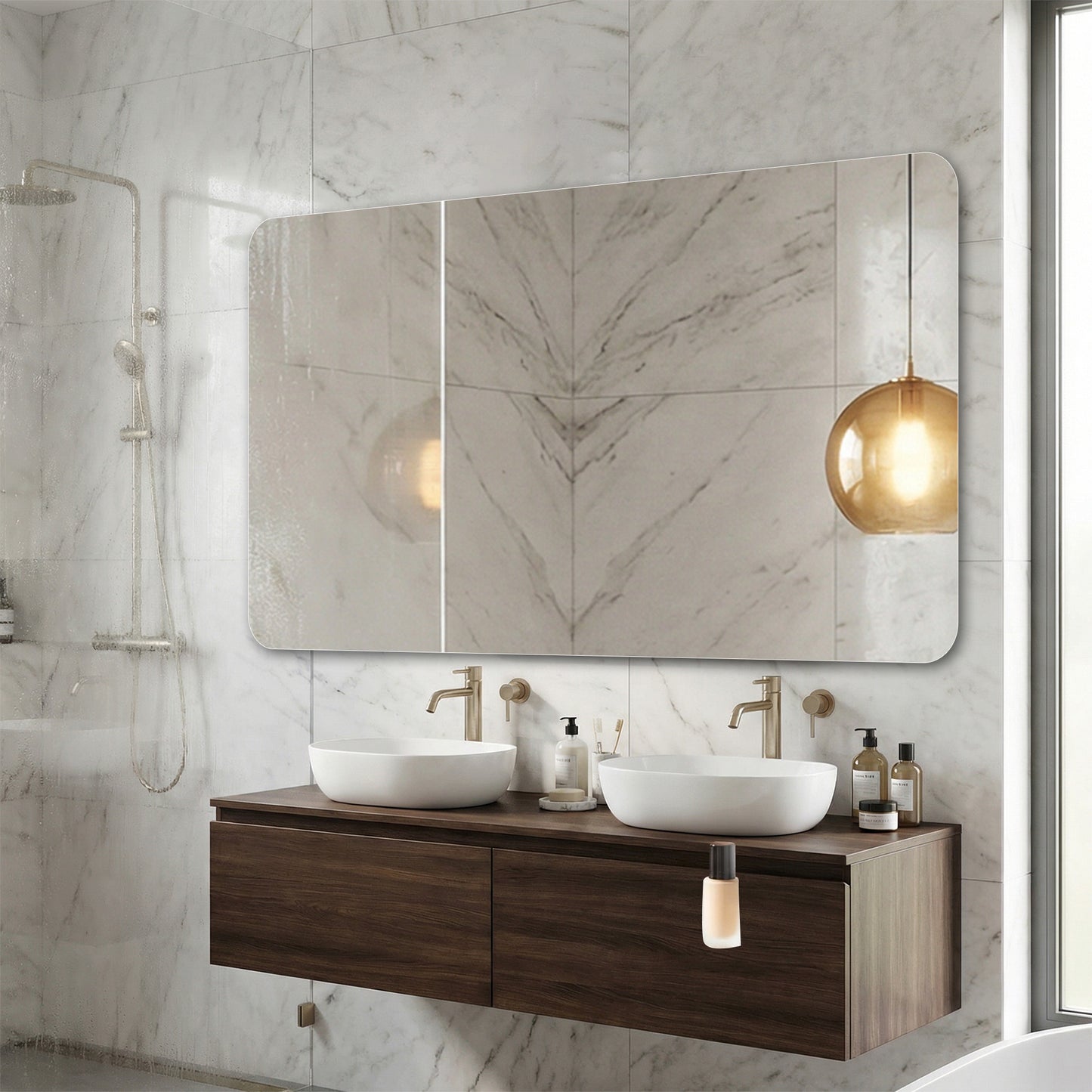 Miroir Mural de Salle de Bain Anti-buée Étanche