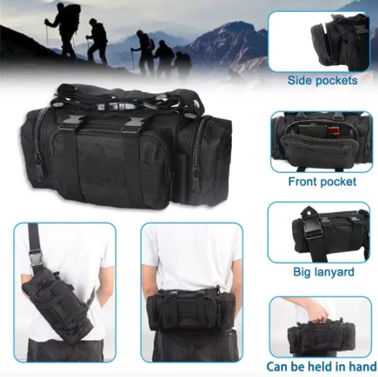 Universal Tactical Vehicle Back Seat Organizer With 3 Detachable Pouches - 2 Set