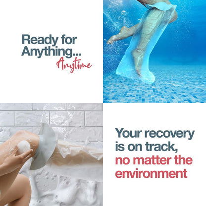 Medical king 100% Waterproof Cast Covers for Shower Leg 2pk Reusable Full Leg Cast Cover for Showering Cast Protector for Shower Leg Adult