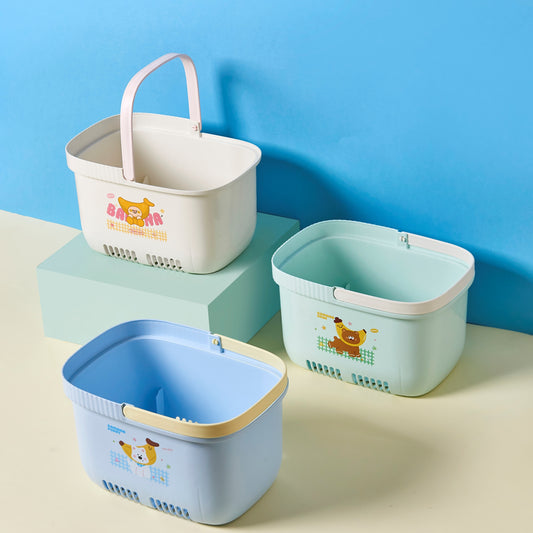 Cartoon bath basket-blue-PP-28*20.5*17cm-1 piece