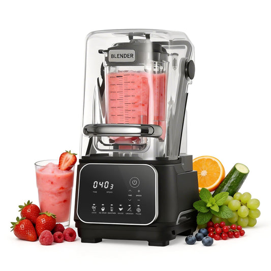 Blender professionnel 2L (68 oz) 2200W 26000 tr/min, 6 programmes, autonettoyant, noir