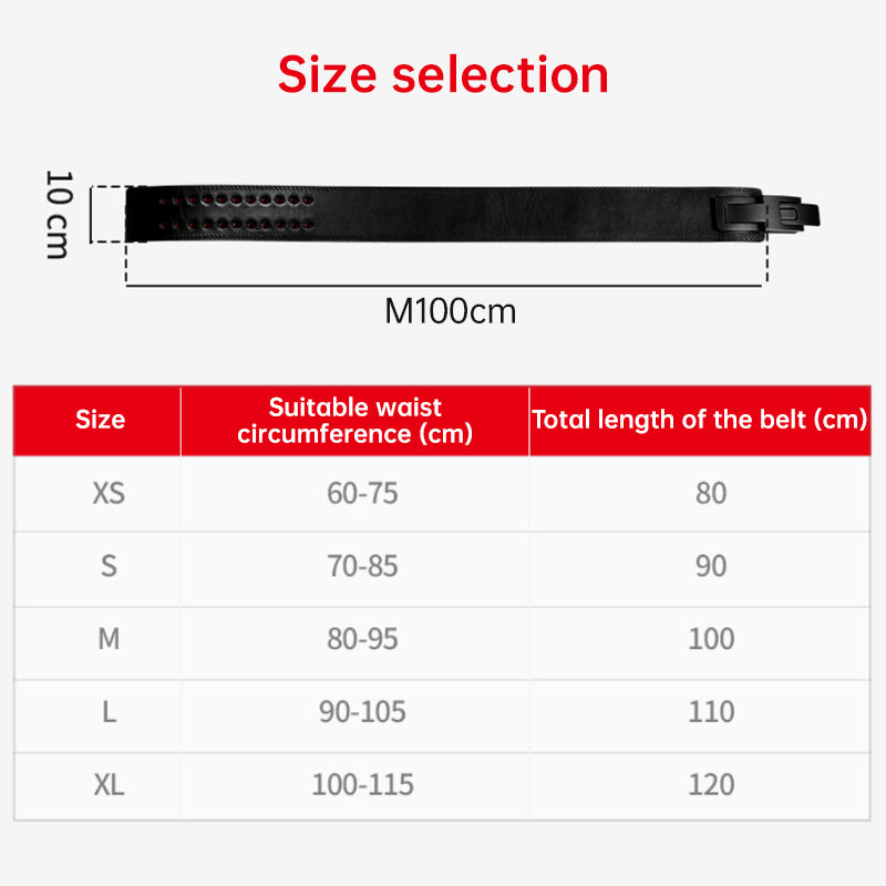 Heavy-Duty Leather Weightlifting Belt - Firm Back Support for Squats & Deadlifts.