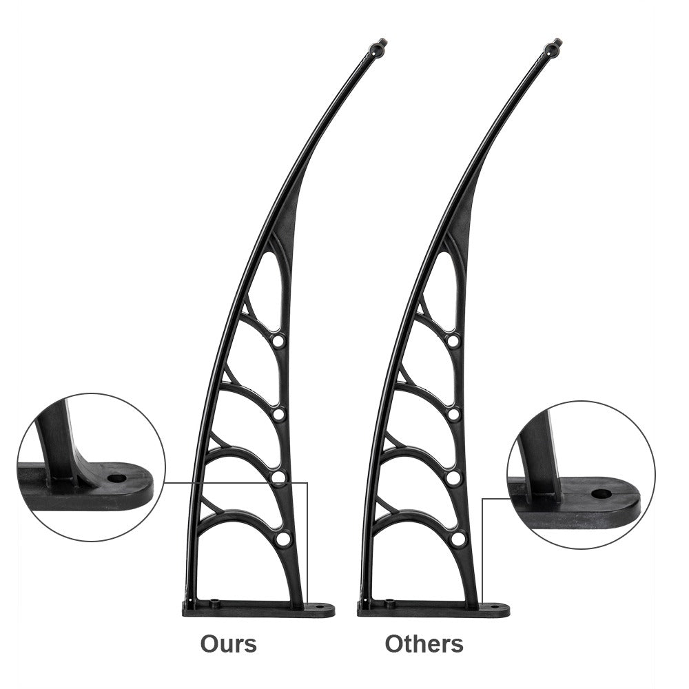 Auvent de Porte / Fenêtre 203x97cm - Polycarbonate Marron