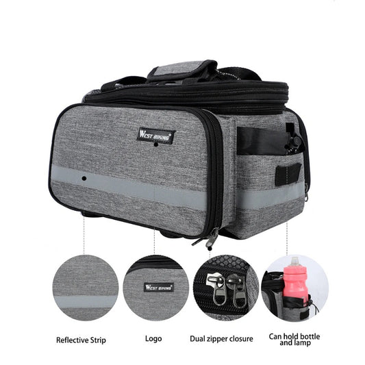 Support pan European shipping--WEST BIKING Bicycle Bags Large Capacity Cycling Pannier MTB Bike Saddle Handbag Storage Luggage Carrier Bag Rear Rack Trunk Bags