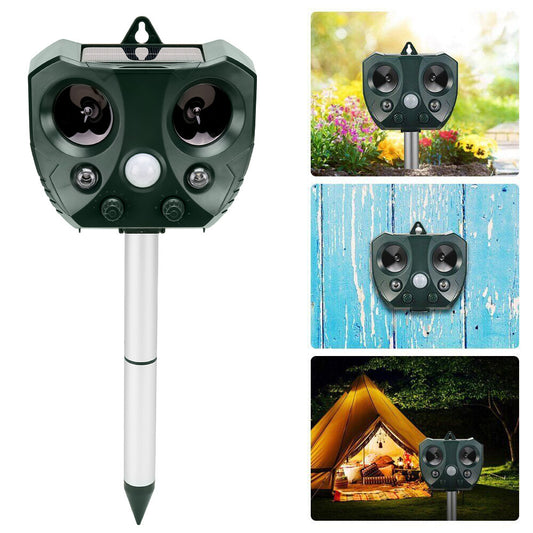 Solar Ultrasonic Bird Repeller Motion Sensor Animal & Pets Rat Possum Repellent