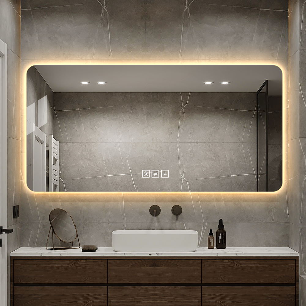 Miroir LED 122x61cm 3 Couleurs Dimmable - Anti-corrosion