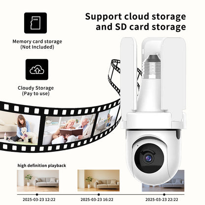 3 - Leaf Fan Light Bulb Security Camera, 1080P HD WiFi Remote Monitor, Easy Inst