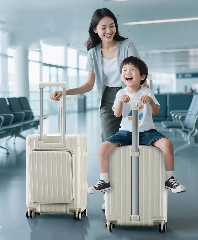 Valise portable à double barre, roulante pour enfant, roues silencieuses, poignée en T
