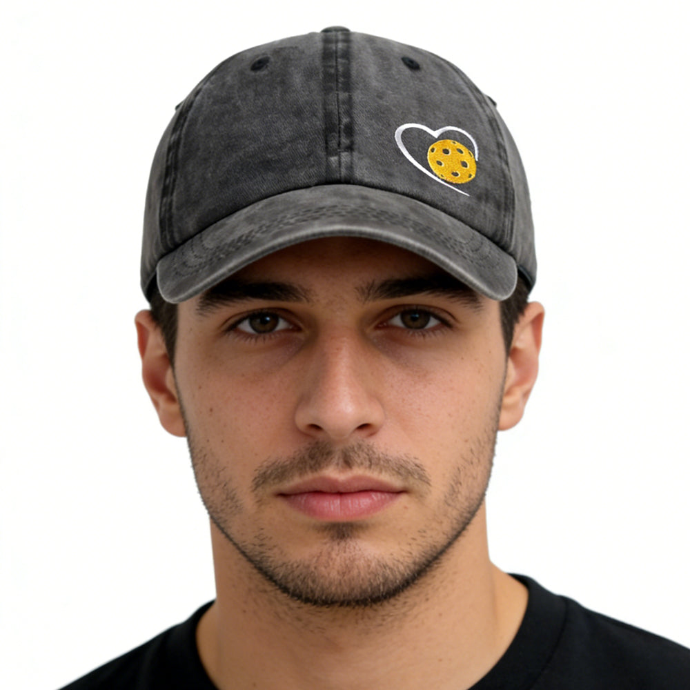 Pickle Ball Hat For Men Women, Adjustable Embroidered Wash Cotton Baseball Cap